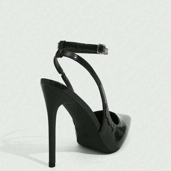 Black Stiletto Women's High Heel Pumps - Picture 10 of 10